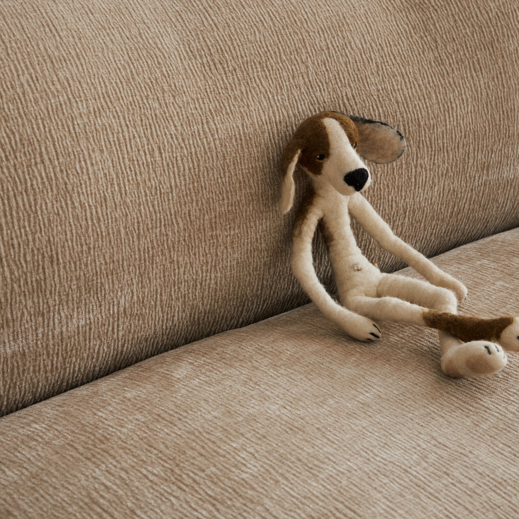 Fauteuil velours écru