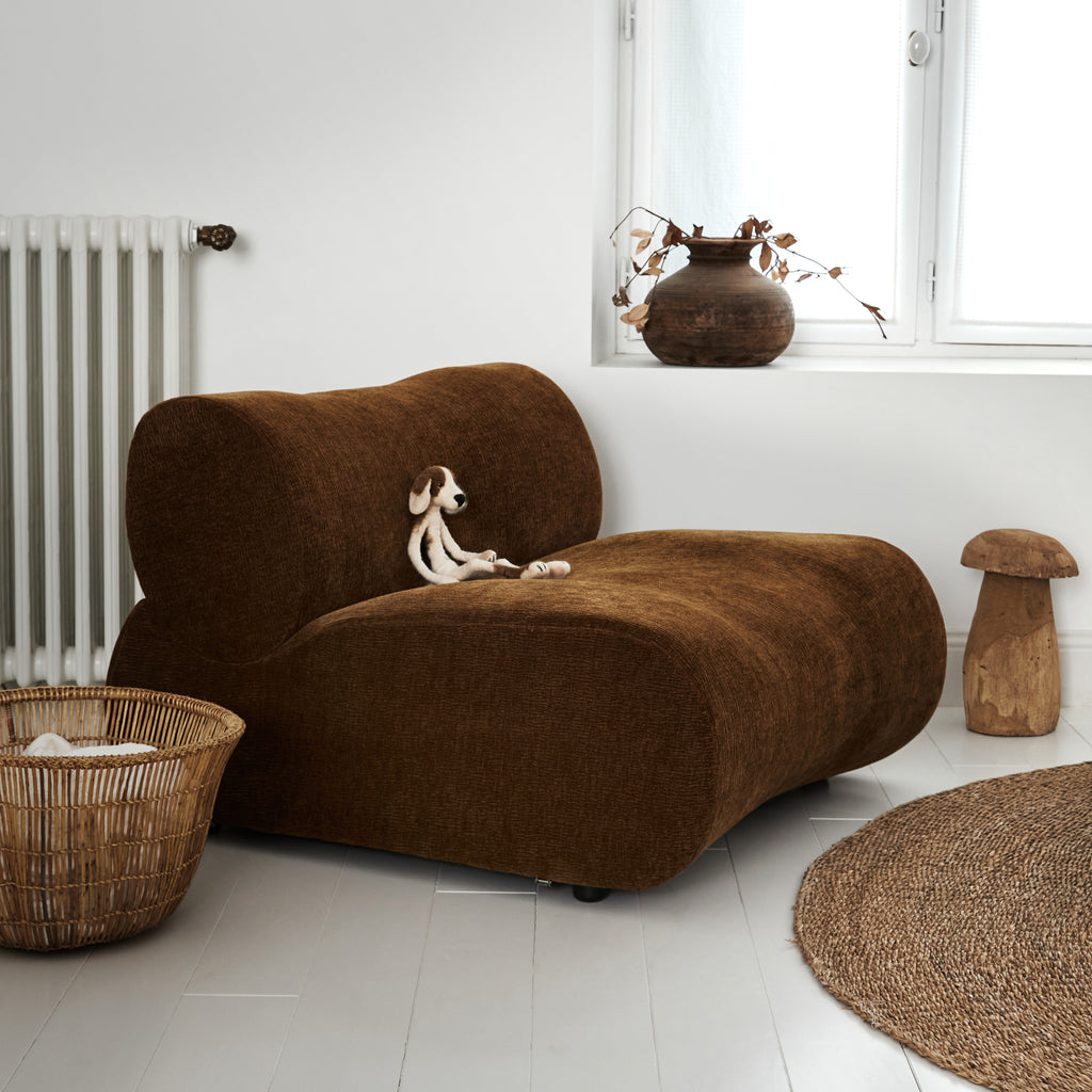 Fauteuil velours marron - Pré commande