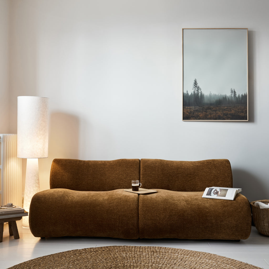 Fauteuil velours marron