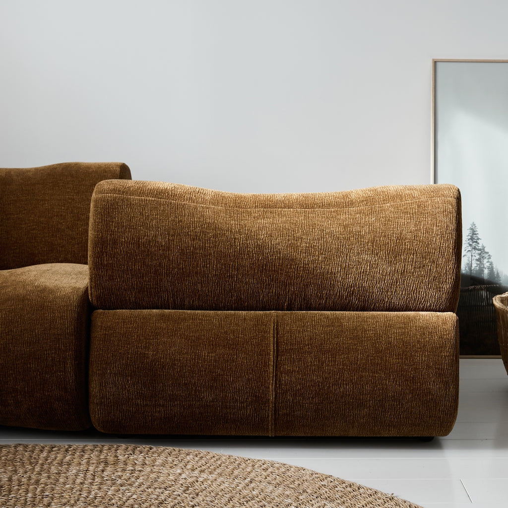 Fauteuil velours marron