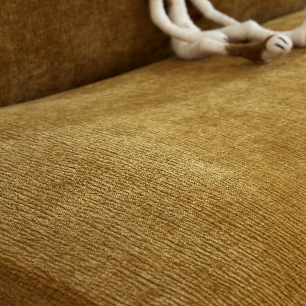 Fauteuil velours Ocre