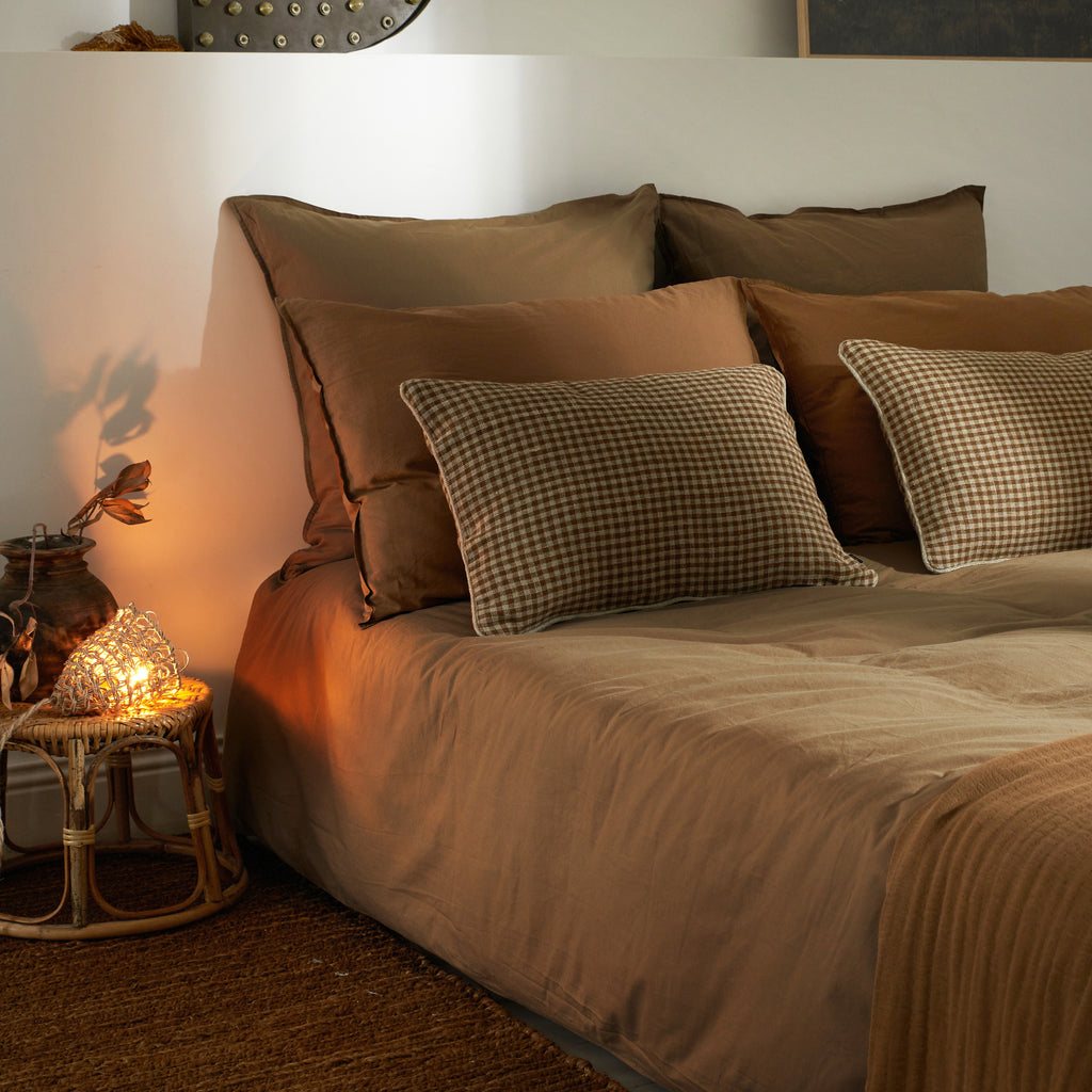 Linge de lit en coton Camel