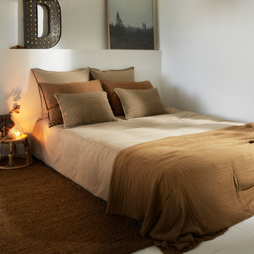 Linge de lit en coton Camel