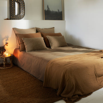 Linge de lit en coton Camel