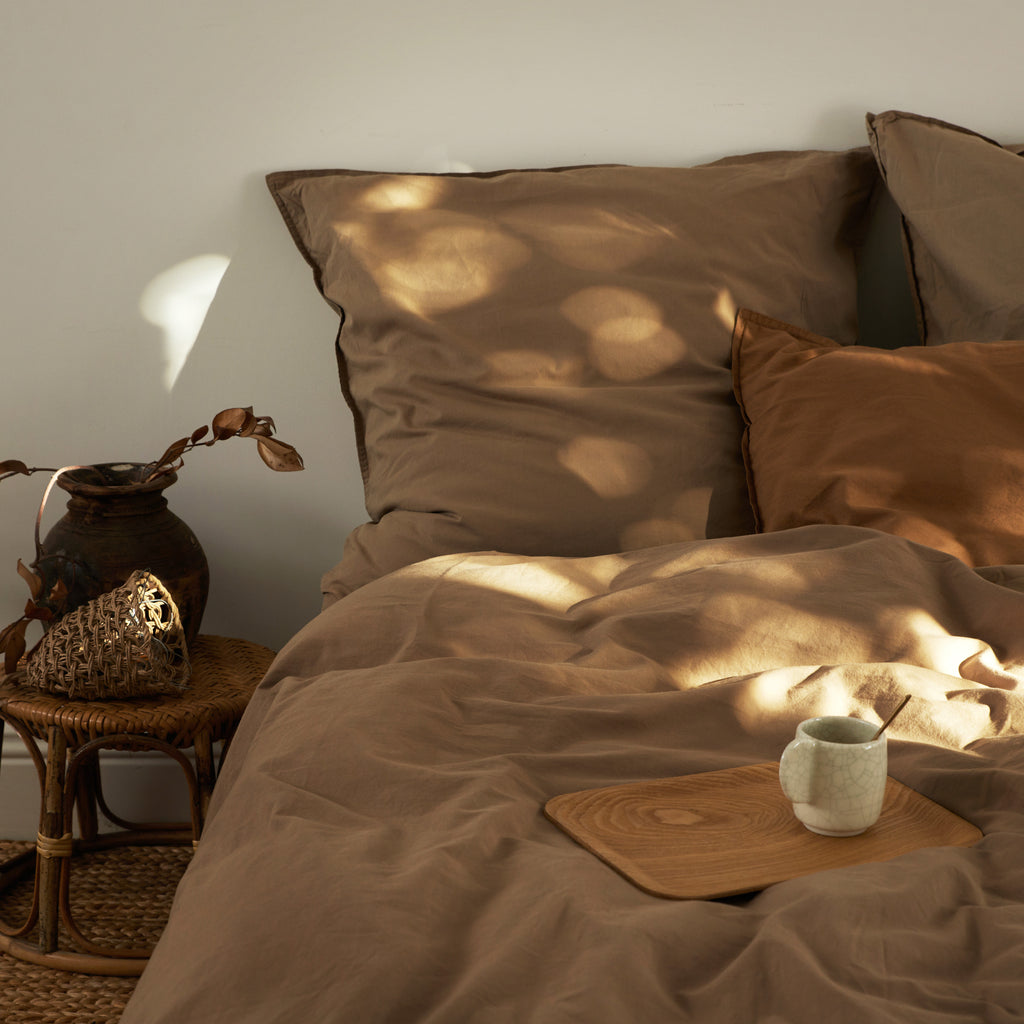 Linge de lit en coton Camel