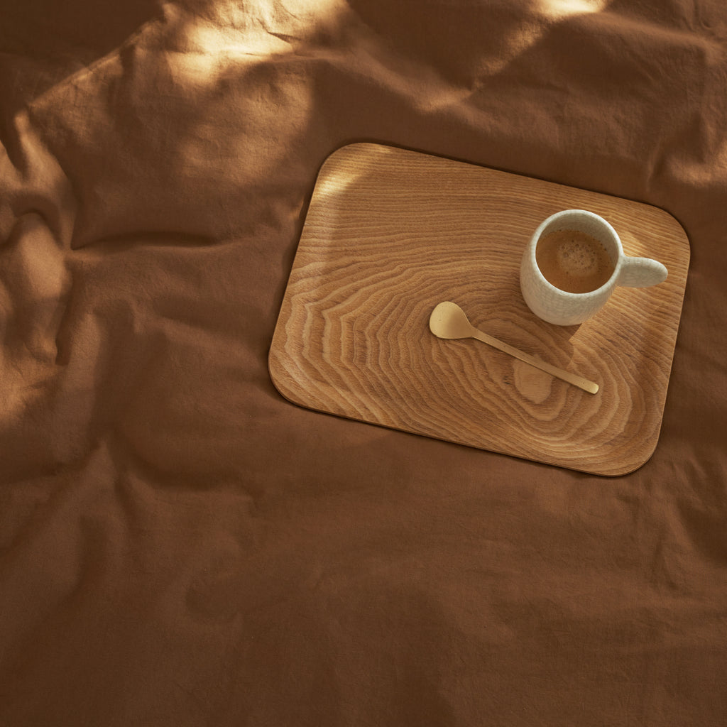 Linge de lit en coton terracotta