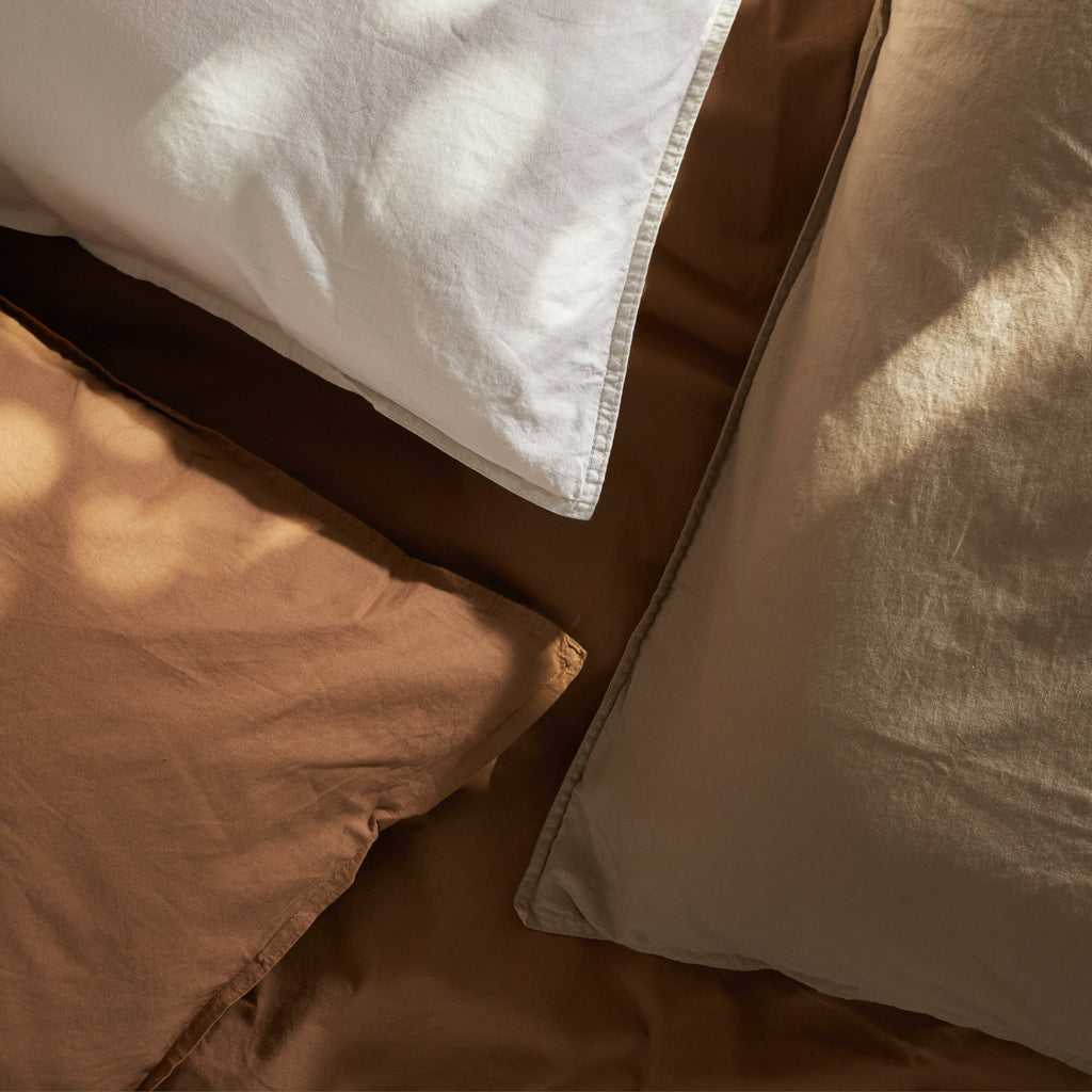 Linge de lit en coton terracotta