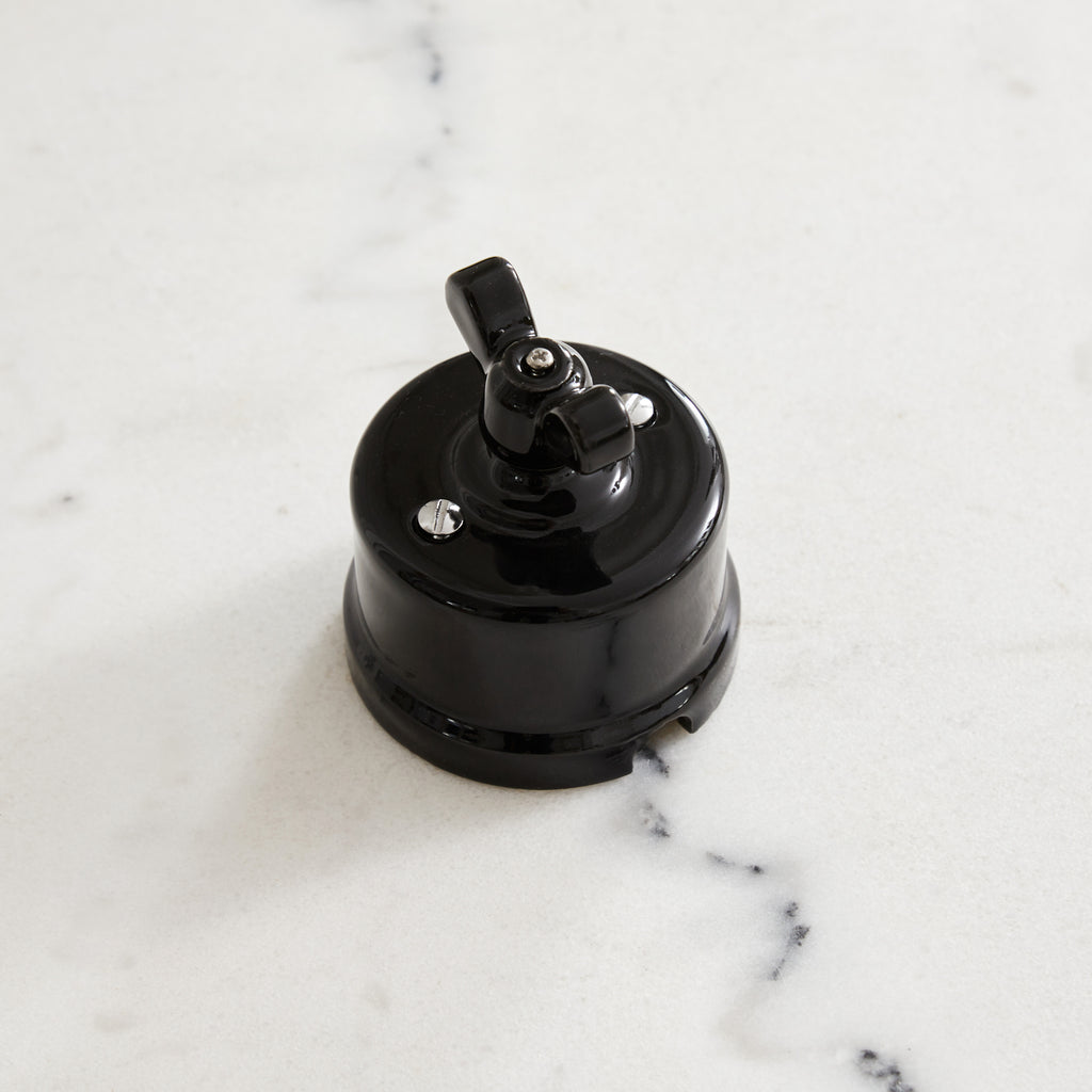 Interrupteur en porcelaine noire