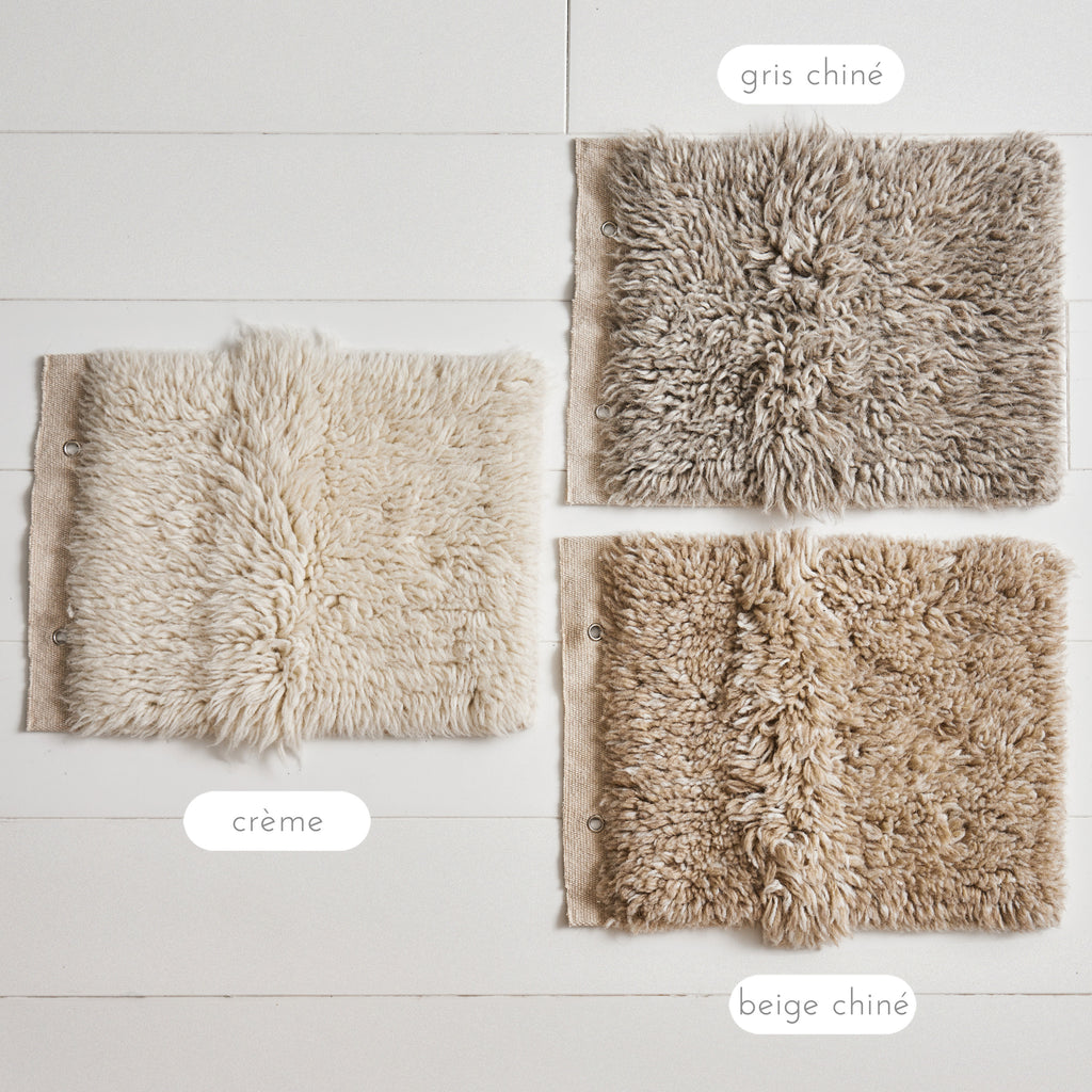 Lot de 3 échantillons pour tapis en laine ligne