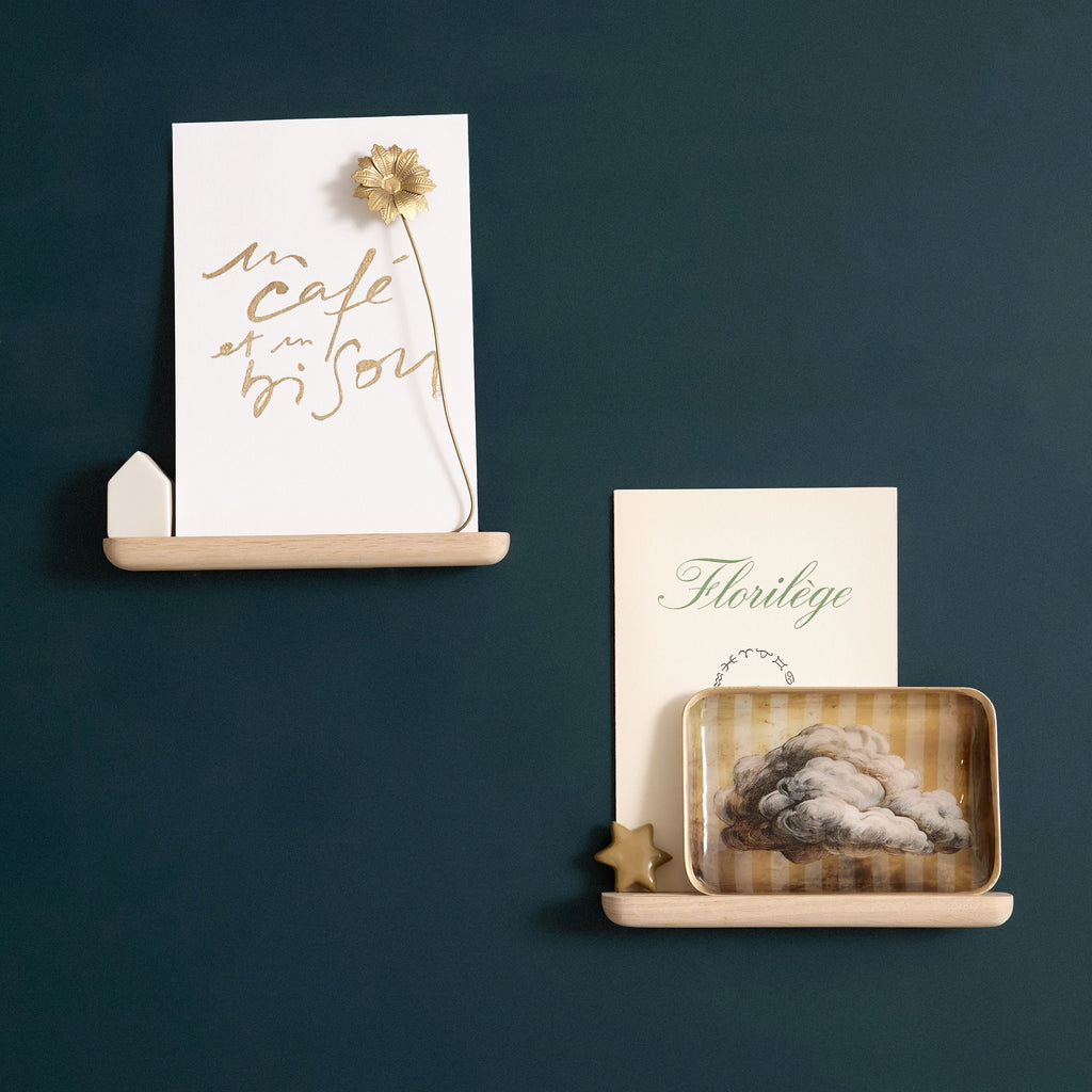 Lot de 2 étagères fines en bois