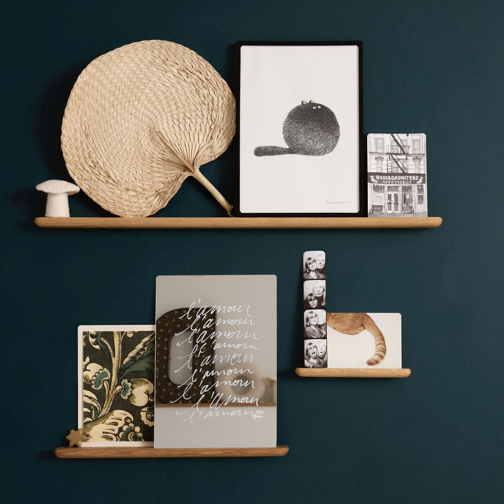 Lot de 3 étagères fines en bois