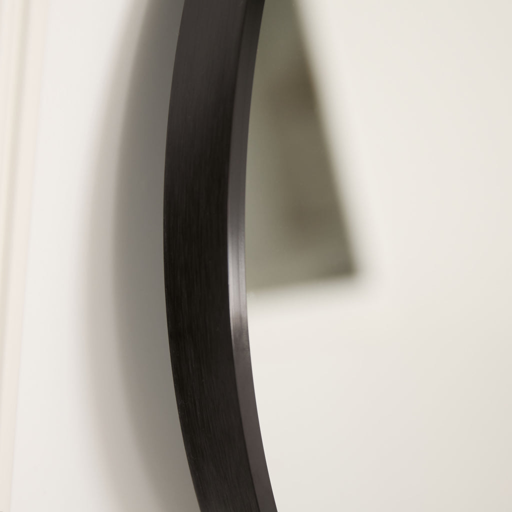 Miroir ovale bord noir