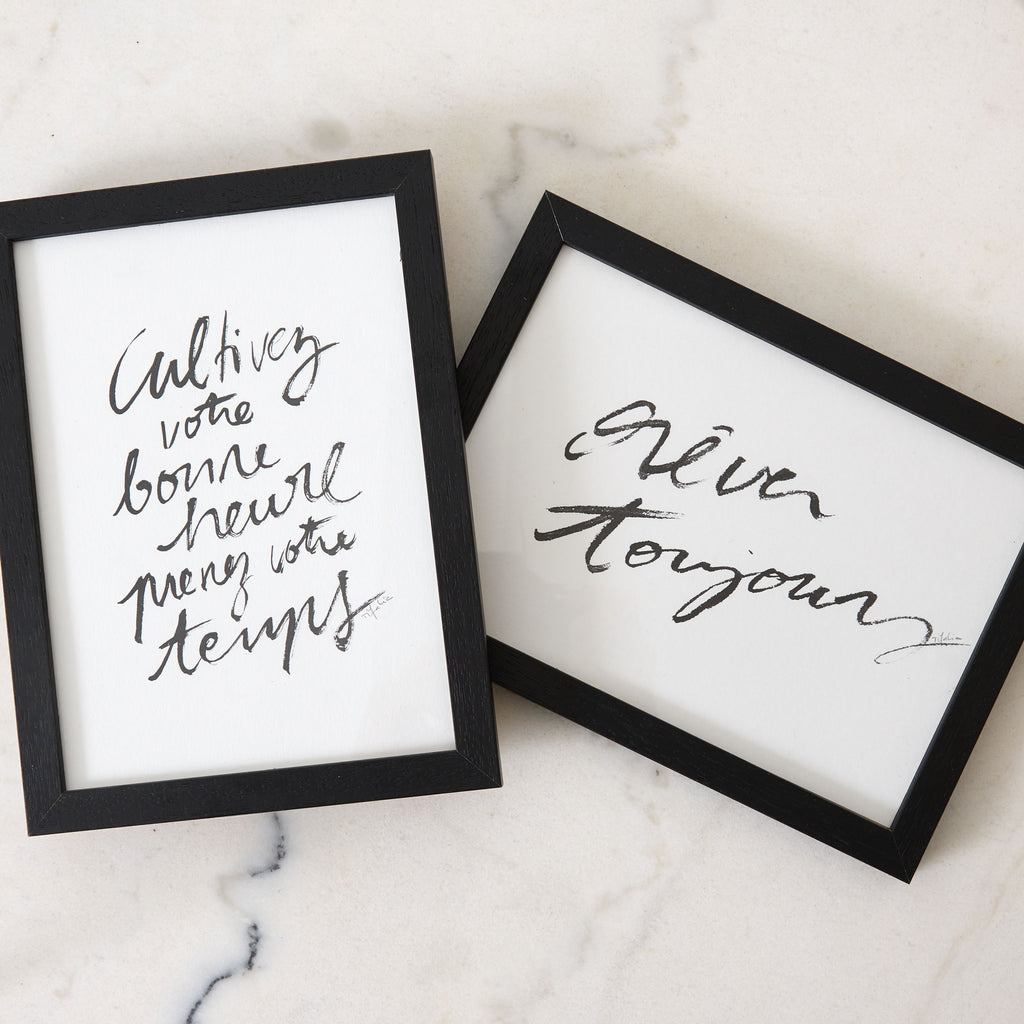 Affiche manuscrite encadrée