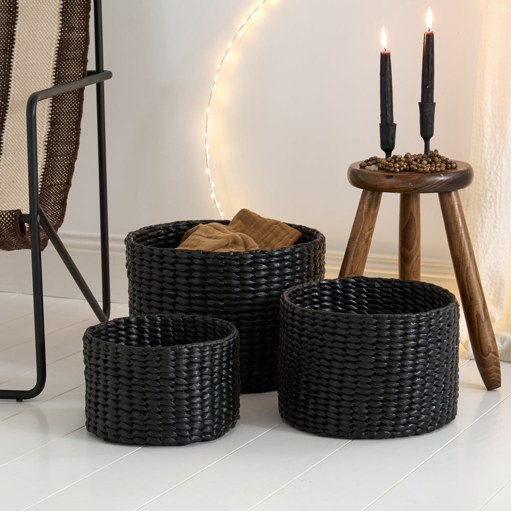 Panier tressé noir