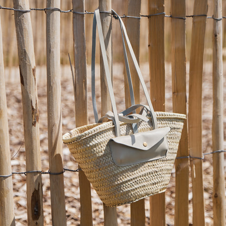 Panier tressé pochette crème