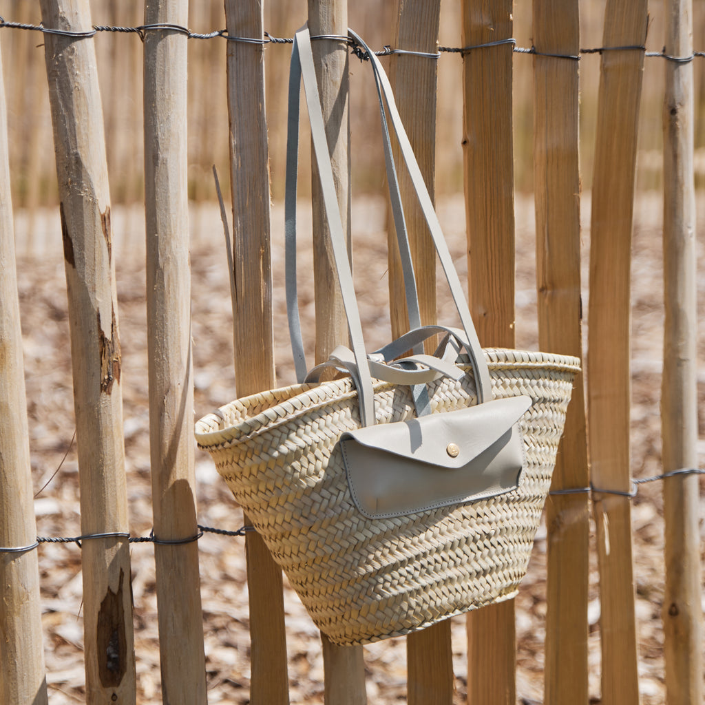Panier tressé pochette crème