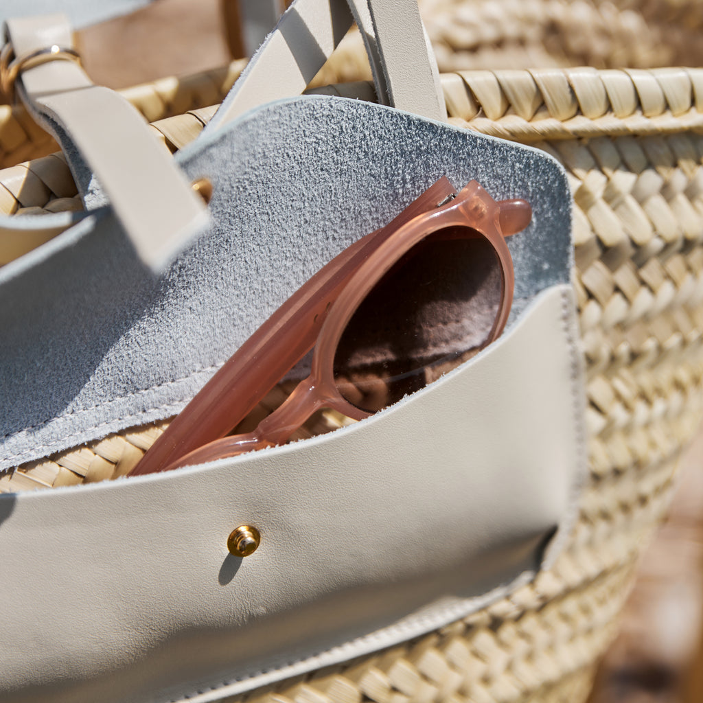 Panier tressé pochette crème