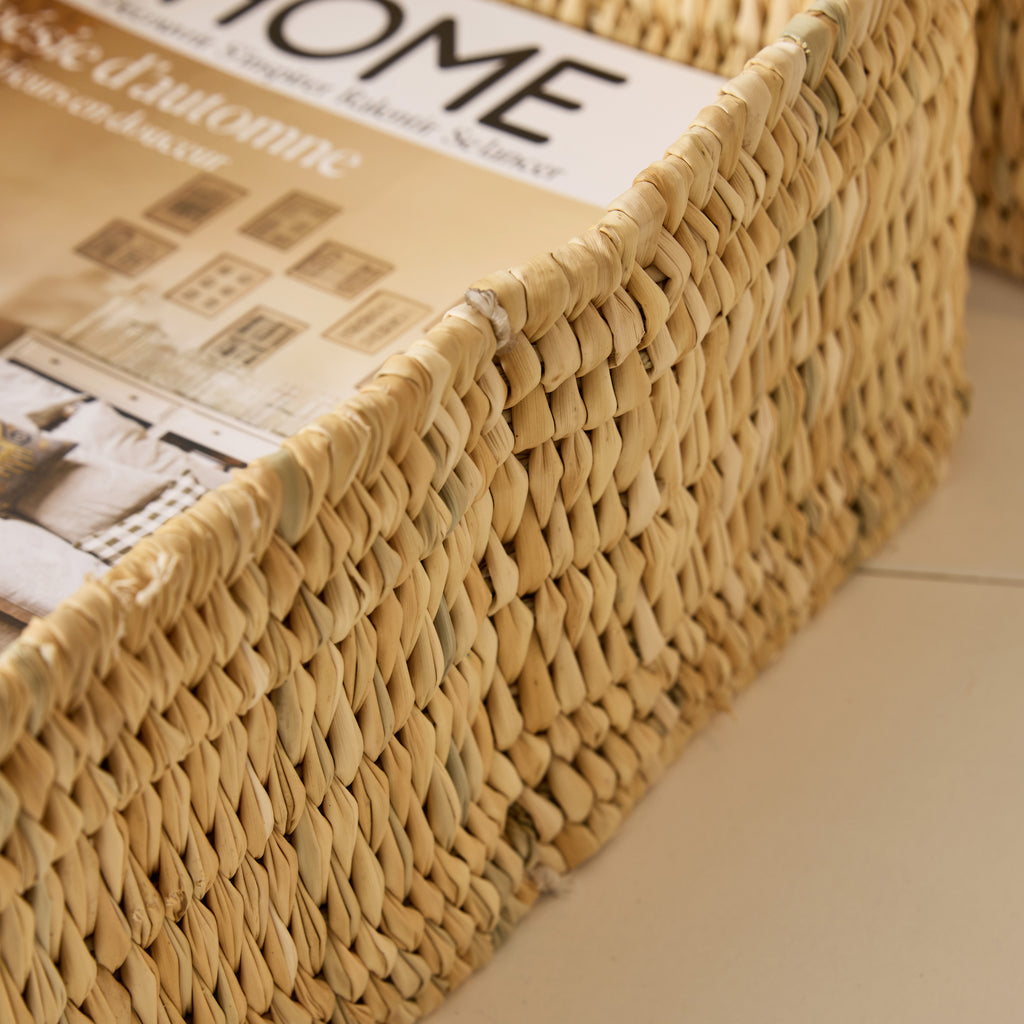 Panier tressé rectangulaire