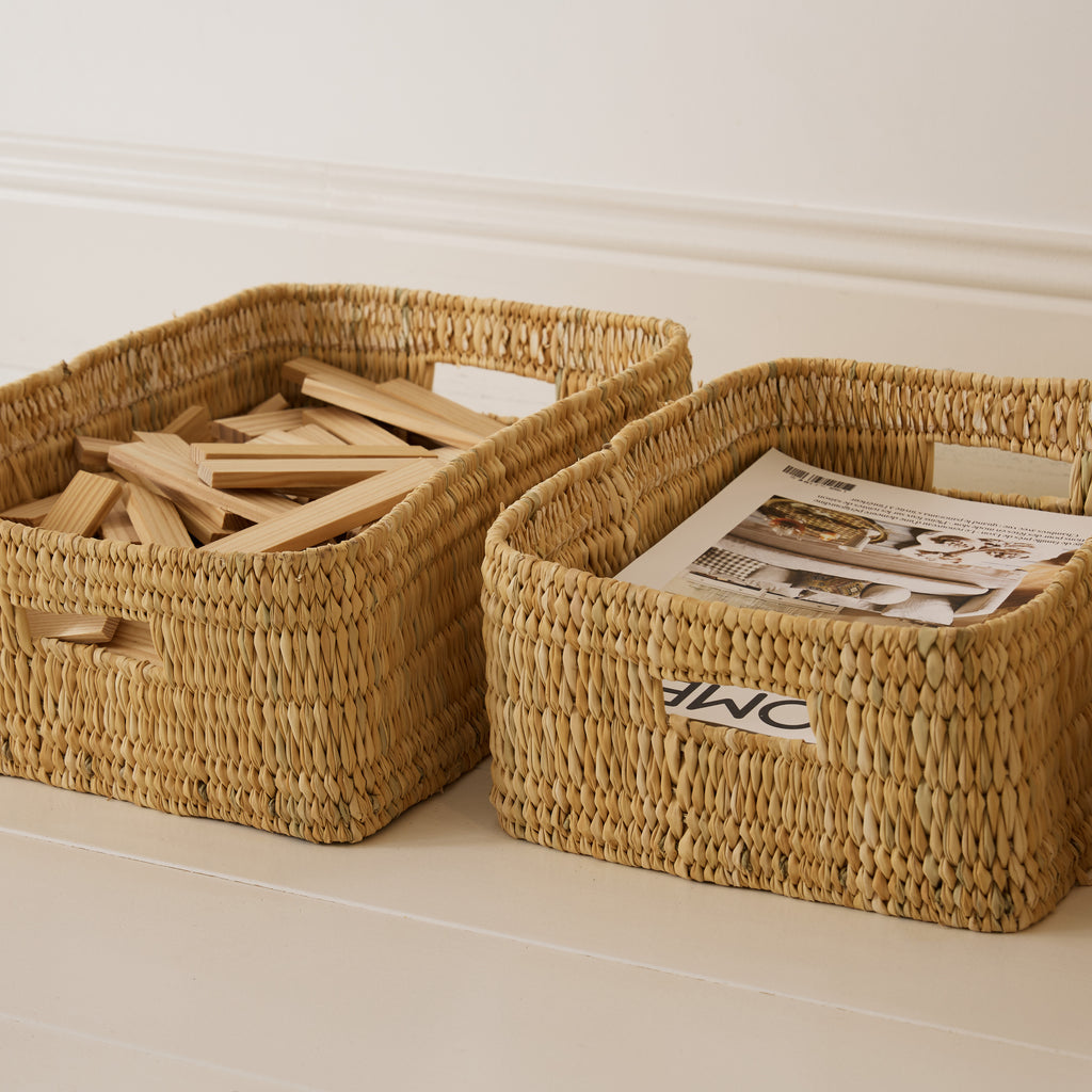 Panier tressé rectangulaire