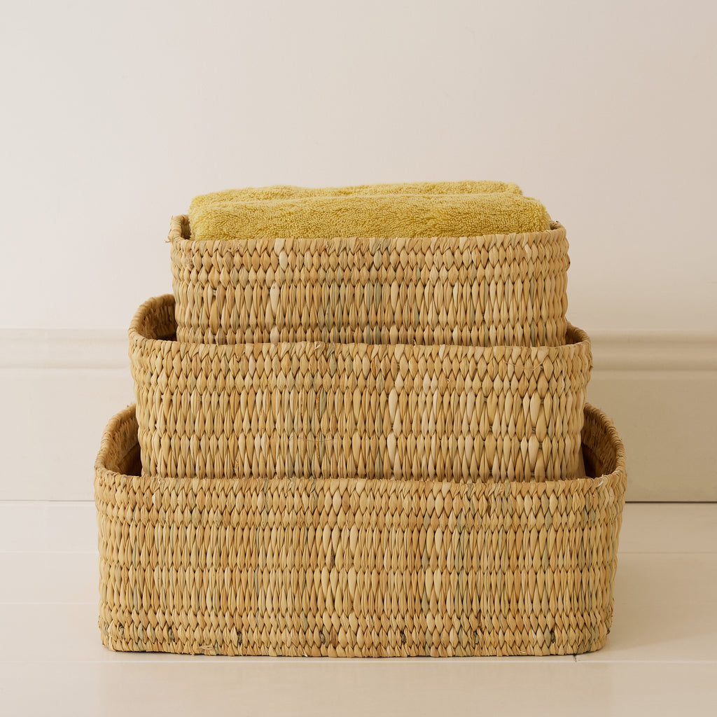 Panier tressé rectangulaire