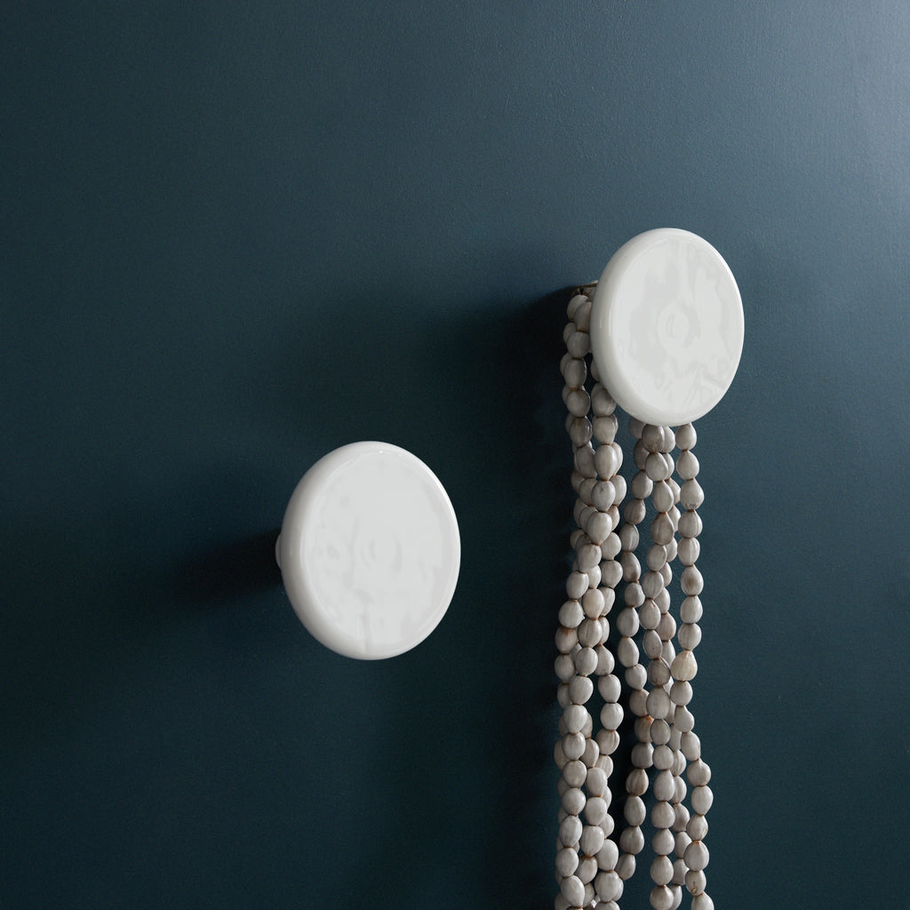 Patère ronde blanche