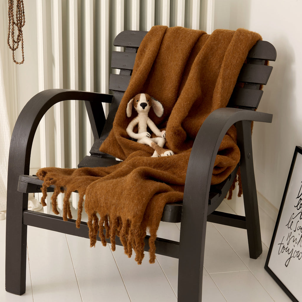 Plaid Terracota à franges