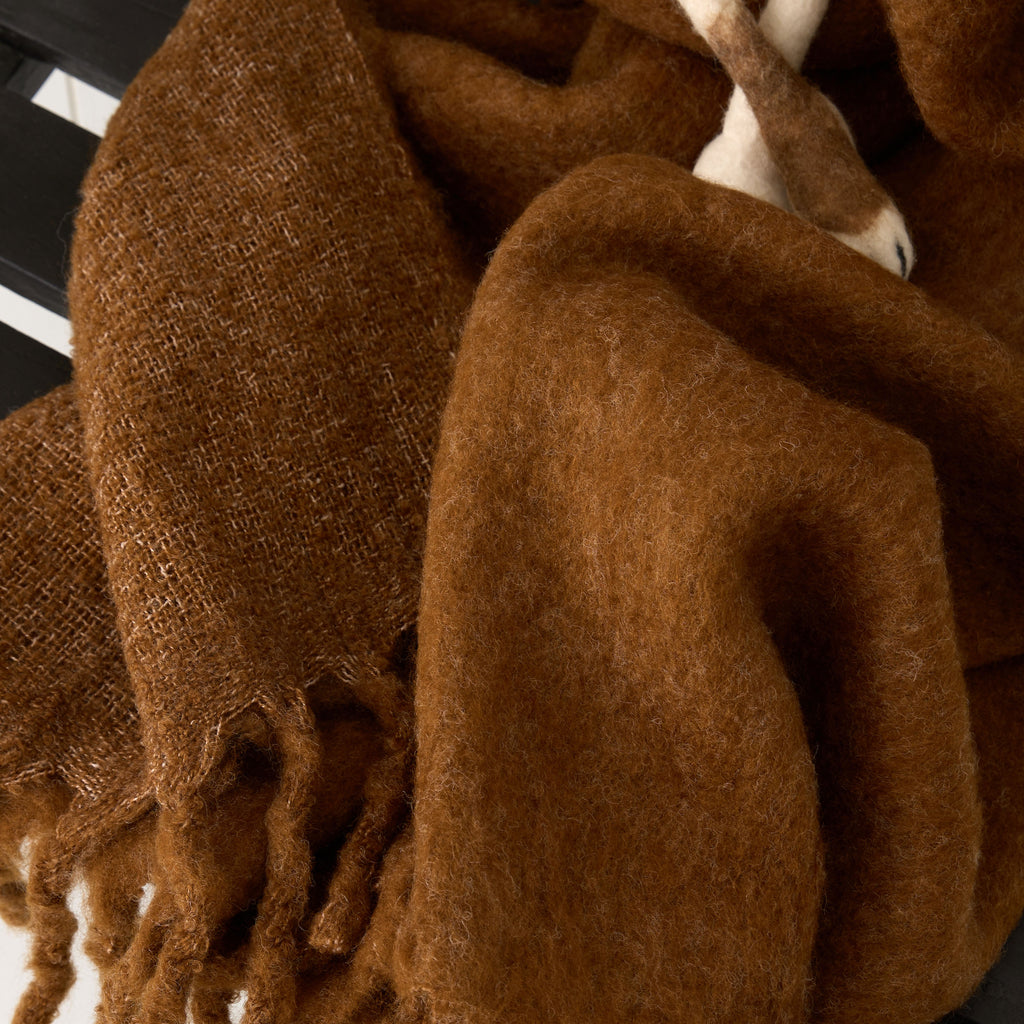 Plaid Terracota à franges