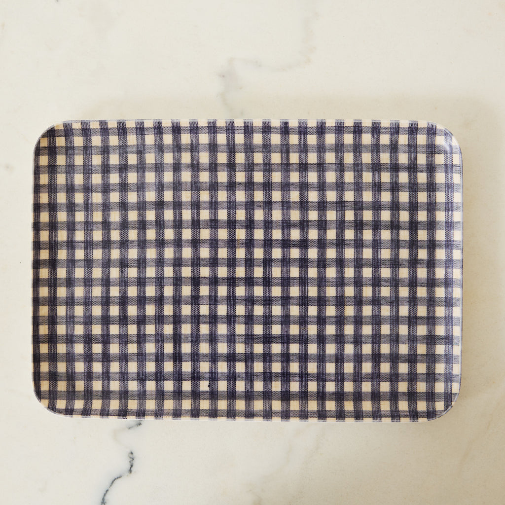 Plateau à carreaux Bleus