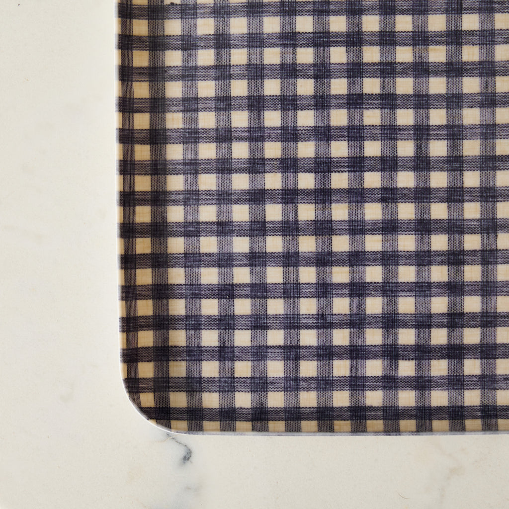 Plateau à carreaux Bleus