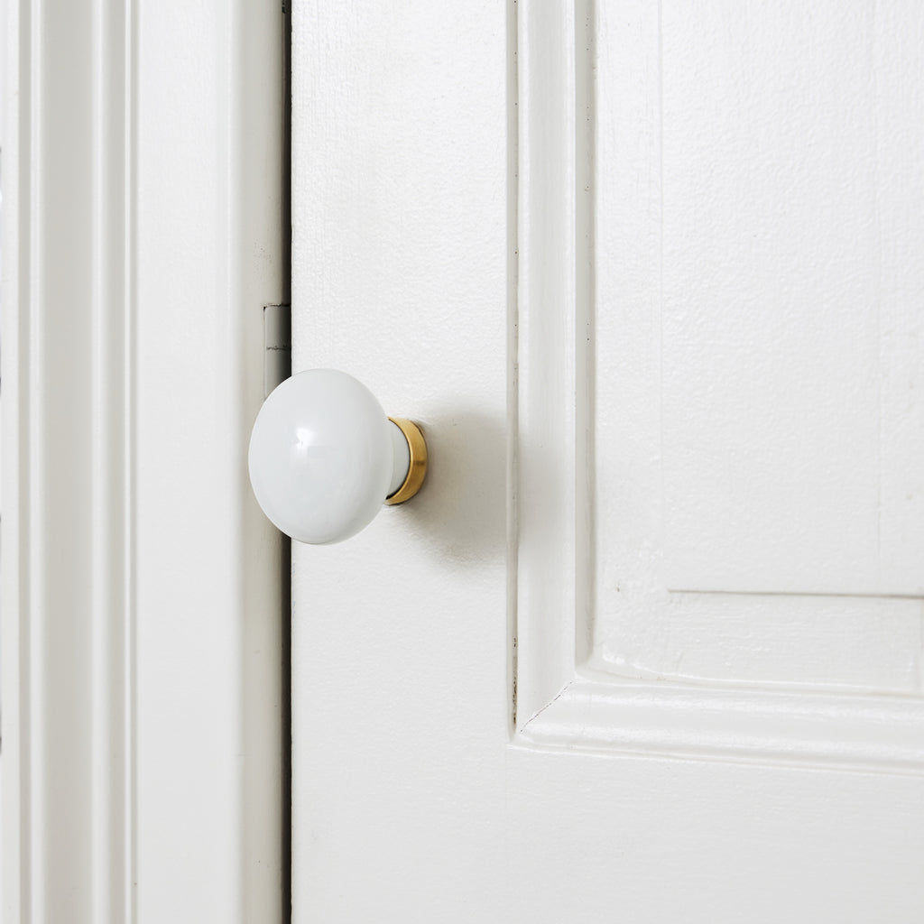 Lot de 2 Poignées de porte ronde en porcelaine