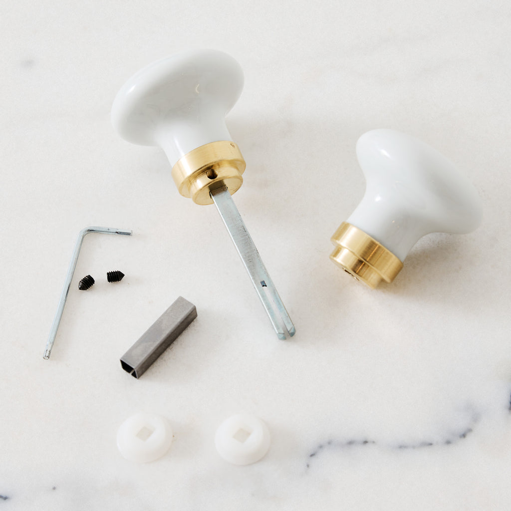 Lot de 2 Poignées de porte ronde en porcelaine