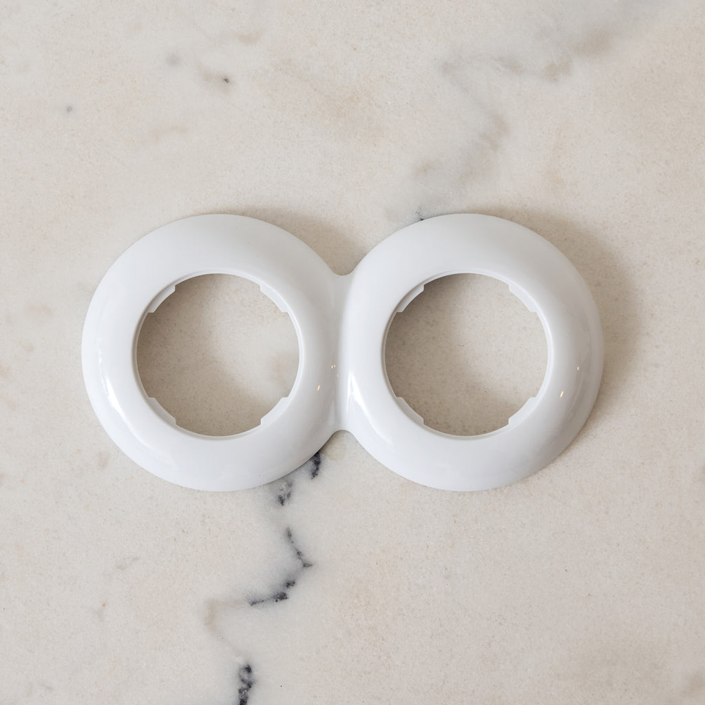 Plaque d'habillage inter/prise ronds Plaque double