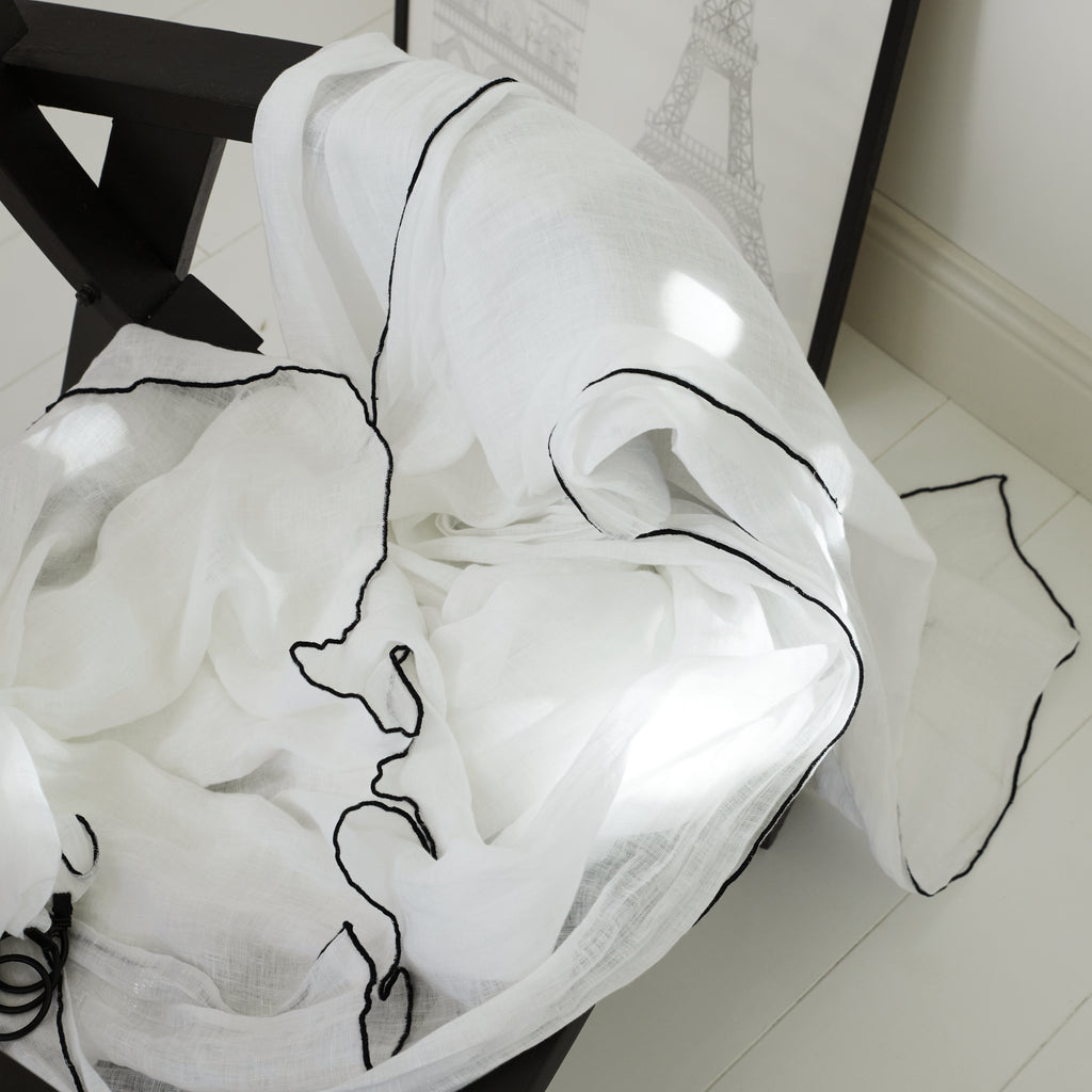 Rideau voile de coton Bourdon noir