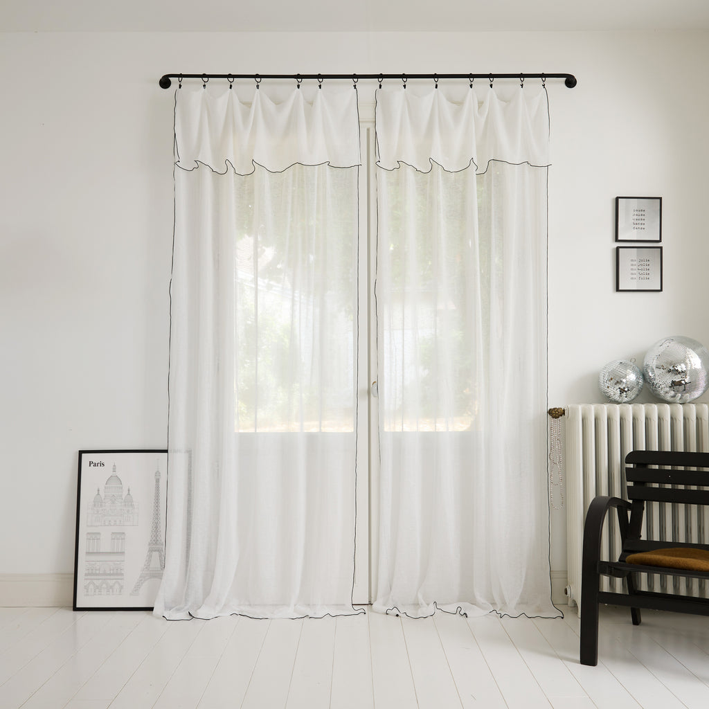 Rideau voile de coton Bourdon noir