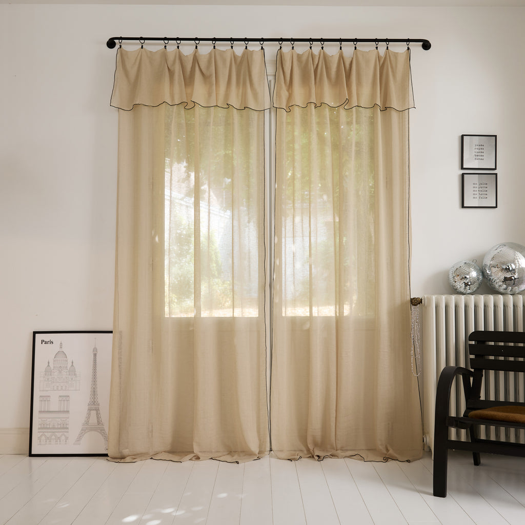 Rideau voile de coton Bourdon noir