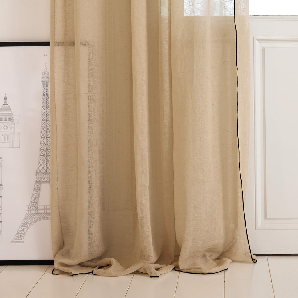 Rideau voile de coton Bourdon noir