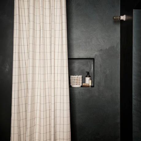 Rideau de douche à carreaux