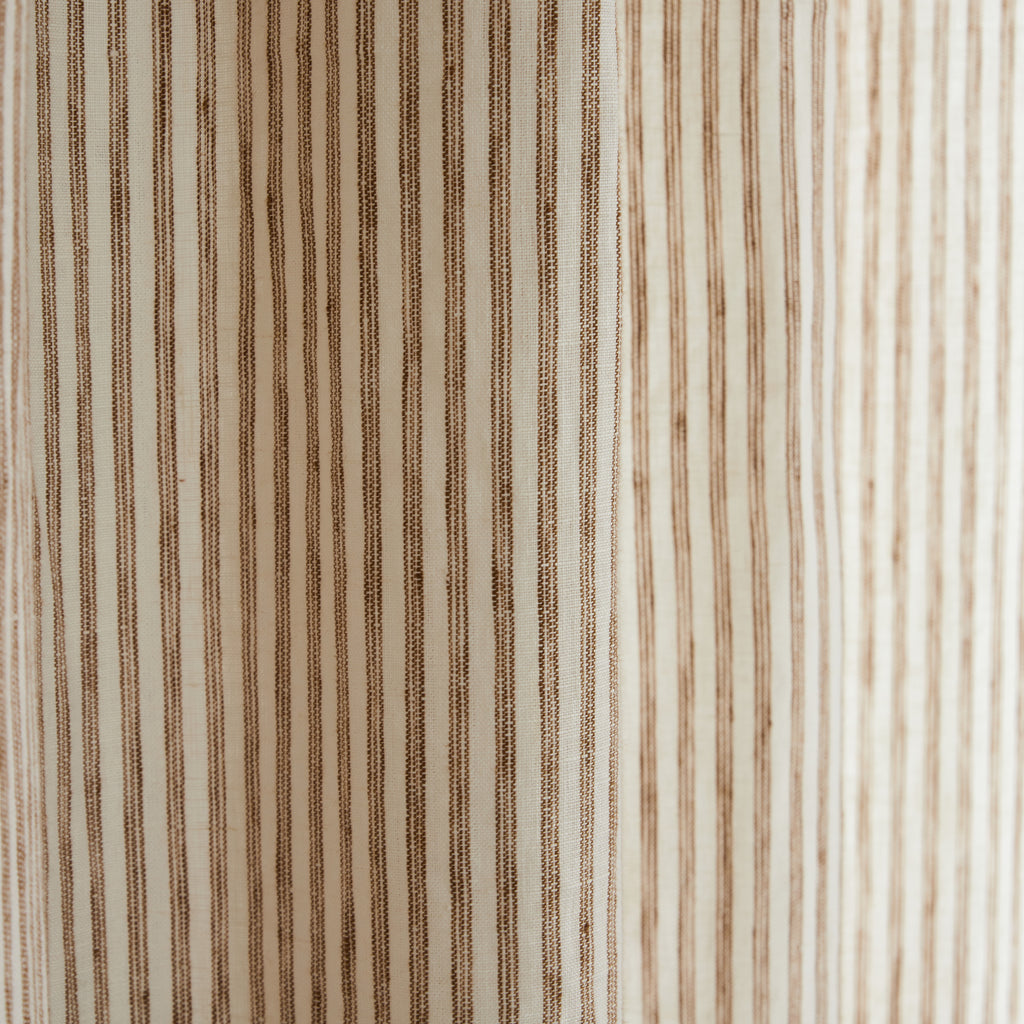 Rideau rayé en Lin, Tabac