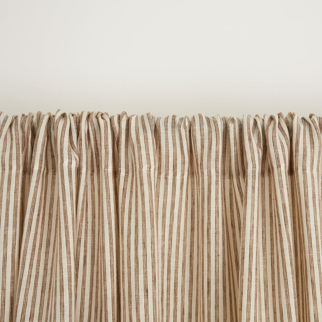 Rideau rayé en Lin, Tabac