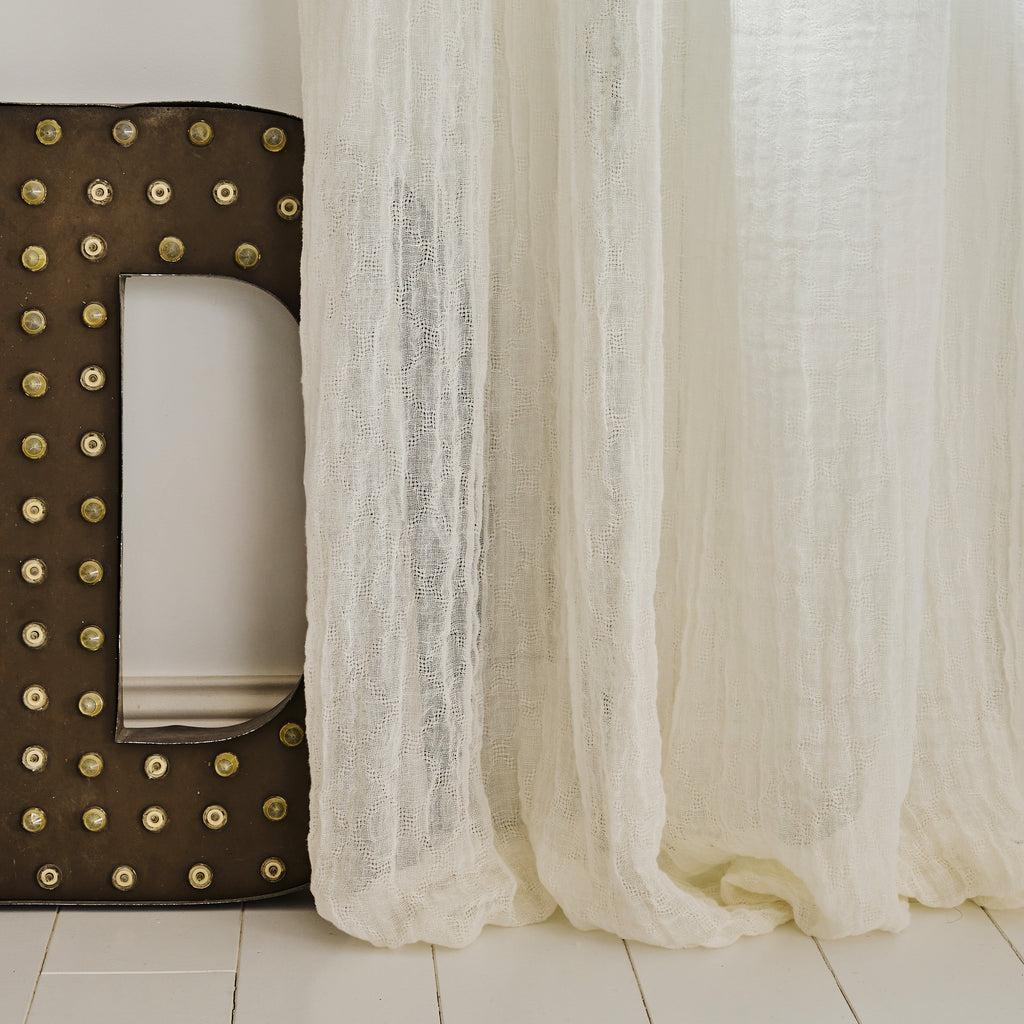 Rideau losanges en voile de lin