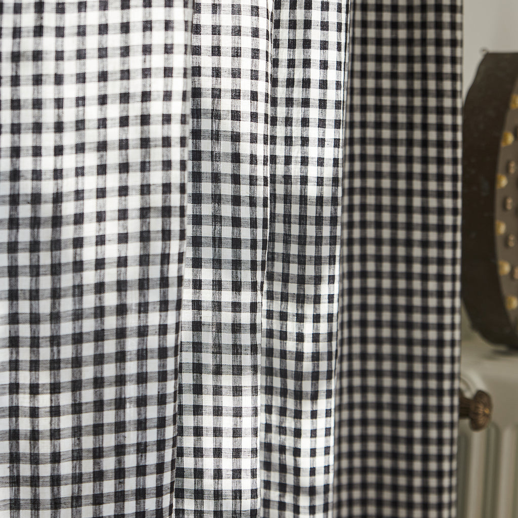 Rideau en lin Vichy noir