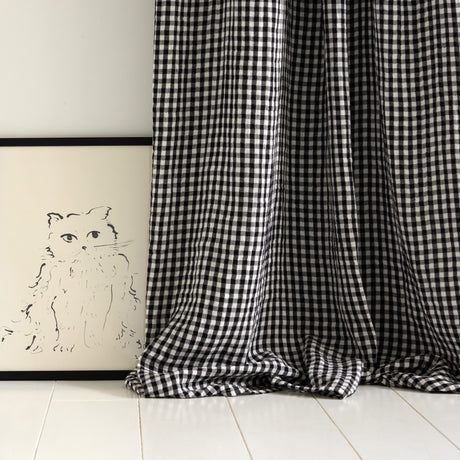 Rideau en gaze de coton Vichy