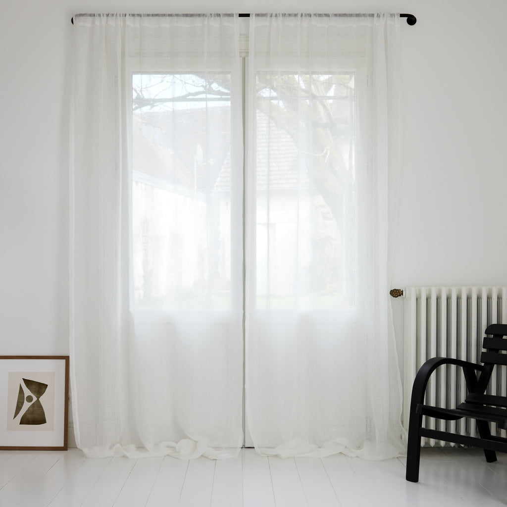 Rideau en voile de Lin Chevrons