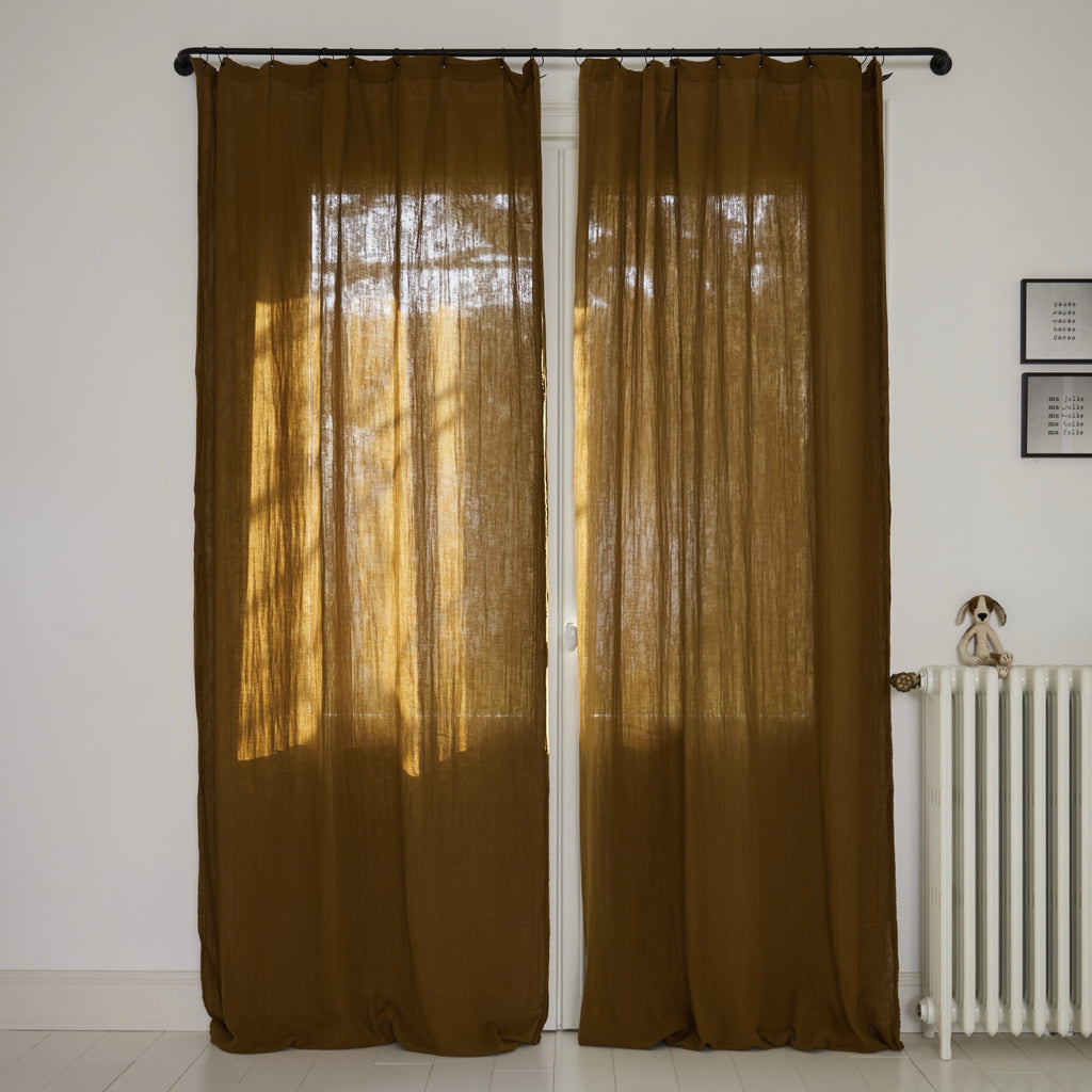 Rideau en voile de coton Caramel