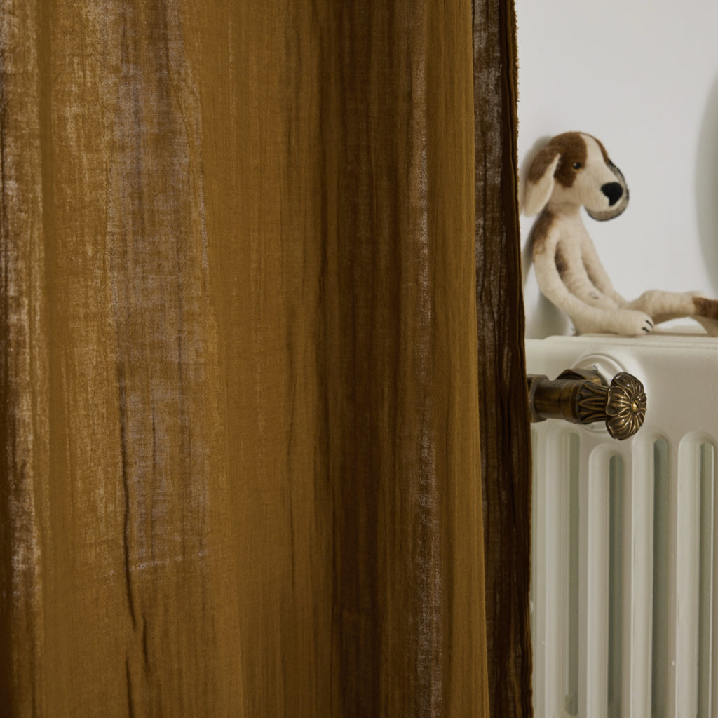 Rideau en voile de coton Caramel
