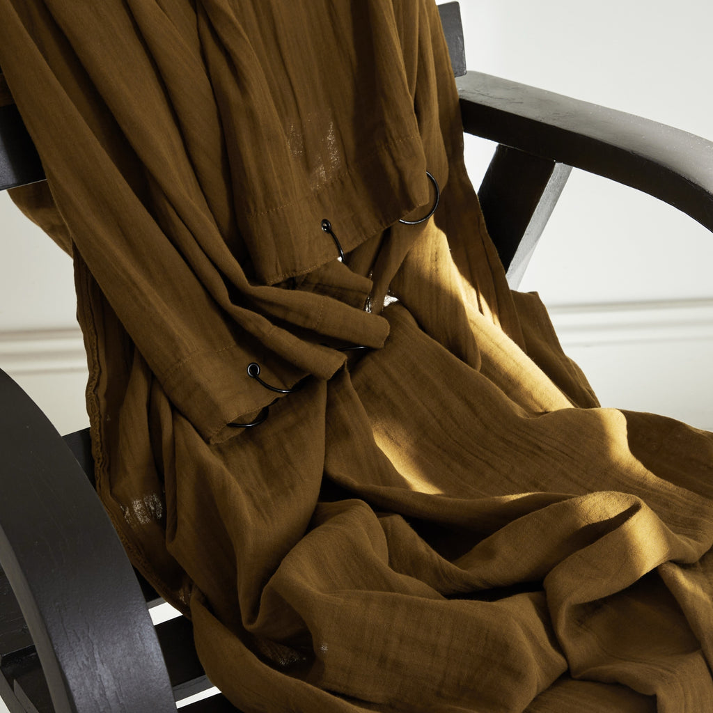 Rideau en voile de coton Caramel