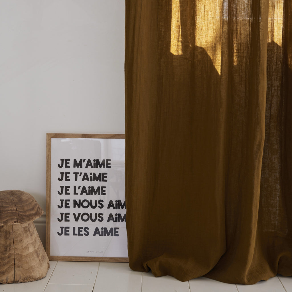 Rideau en voile de coton Caramel