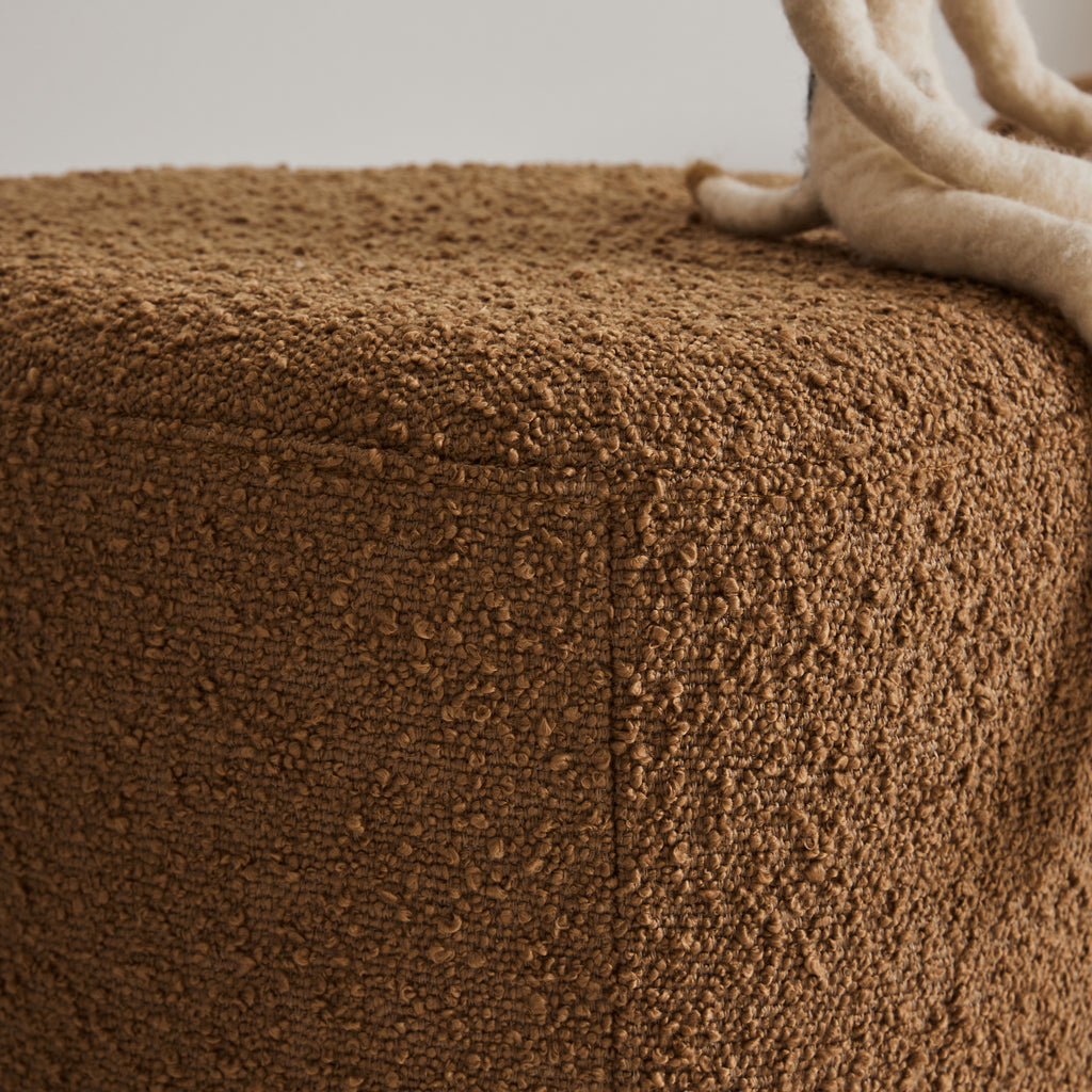 Tabouret bouclette ocre ou caramel