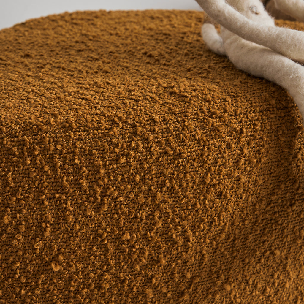 Tabouret bouclette ocre ou caramel