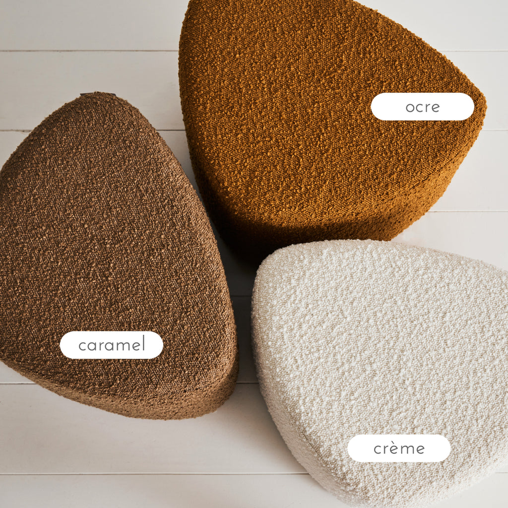 Tabouret bouclette ocre ou caramel